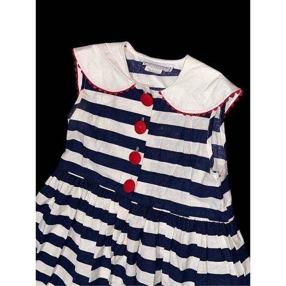 Beautiful JG Hook Girls Dress Vintage 1990 Special Occasion Red, blue and white - Picture 3 of 11